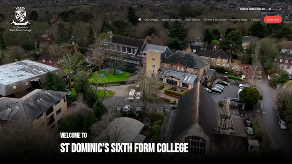 Screenshot of the Friends Of St Dominics website