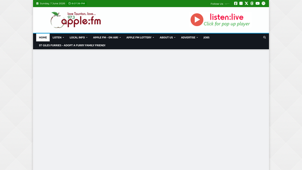 Screenshot of the Taunton Hospital Radio website