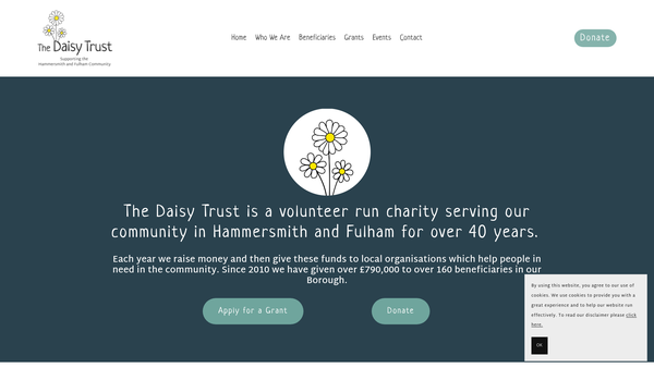 Screenshot of the The Daisy Trust website