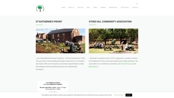 Screenshot of the Stoke Hill Community Association website
