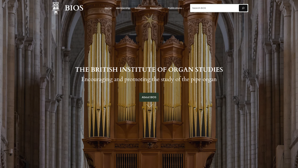 Screenshot of the The British Institute Of Organ Studies website
