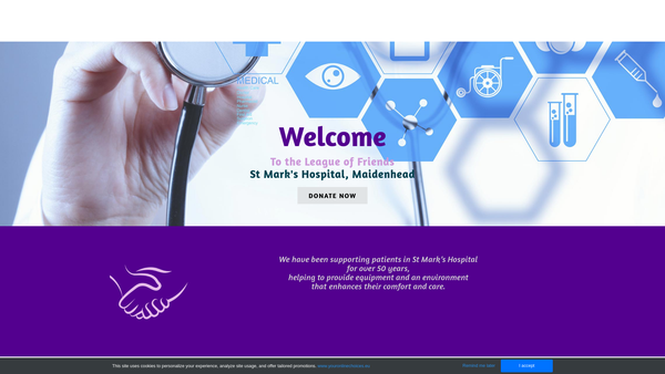 Screenshot of the The League Of Friends Of St Marks Hospital,maidenhead website