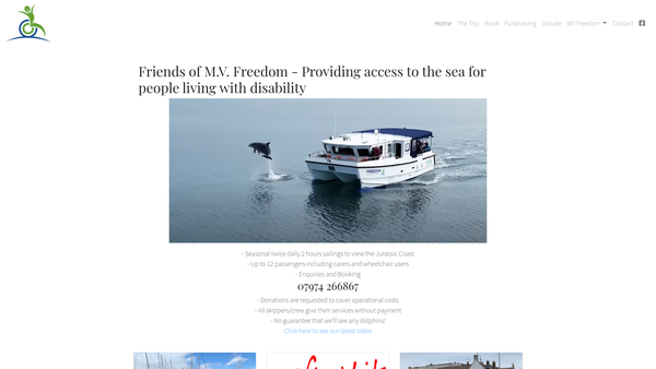 Screenshot of the Friends Of M.v. Freedom website