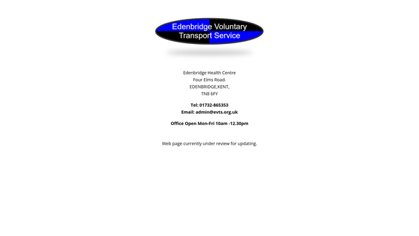 Screenshot of the Edenbridge Voluntary Transport Service website
