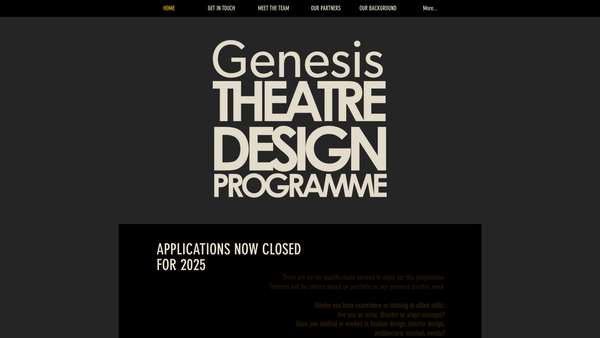 Screenshot of the Theatre Design Course Limited website