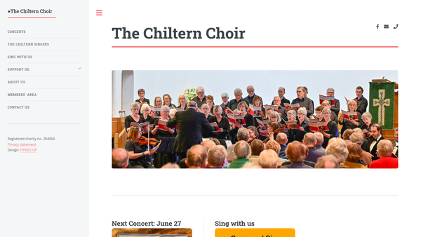 Screenshot of the The Chiltern Choir website