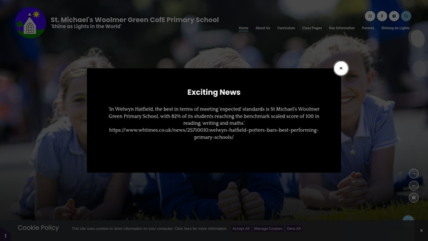 Screenshot of the The Friends Of Woolmer Green School website