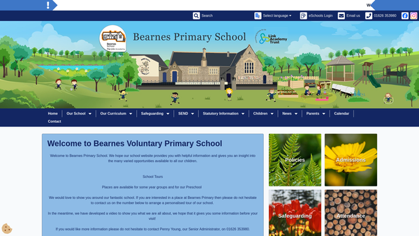 Screenshot of the Bearne's Educational Foundation website