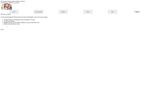Screenshot of the The Canaan Christian Trust website