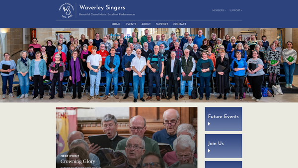 Screenshot of the The Waverley Singers website