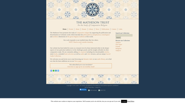 Screenshot of the The Matheson Trust website