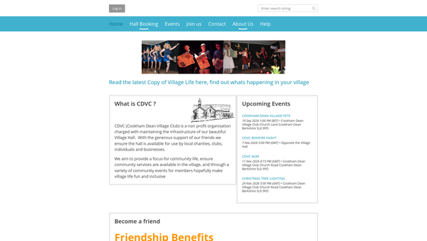 Screenshot of the Cookham Dean Village Club website