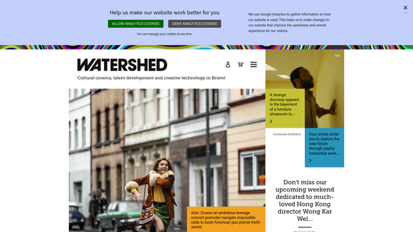 Screenshot of the The Watershed Arts Trust Limited website
