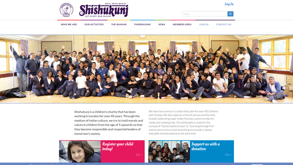 Screenshot of the Shishukunj website