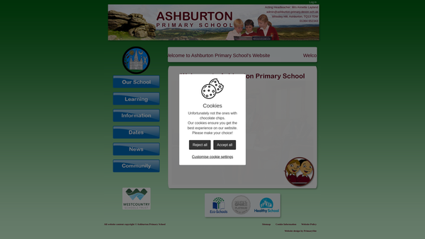 Screenshot of the Friends Of Ashburton Primary School website