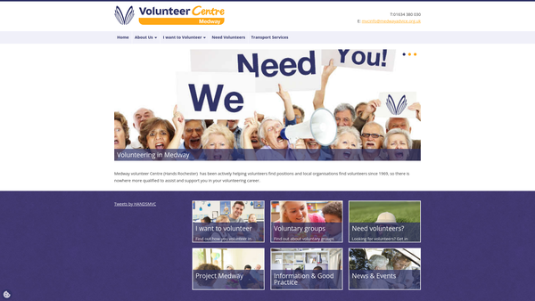 Screenshot of the Medway Volunteer Centre website