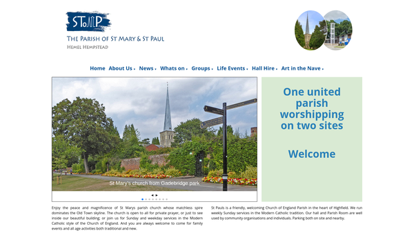 Screenshot of the Friends Of St Mary's Church Hemel Hempstead website