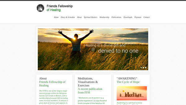 Screenshot of the Friends Fellowship Of Healing website