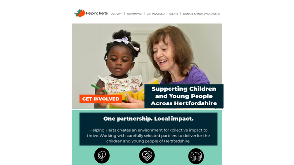 Screenshot of the Helping Herts website