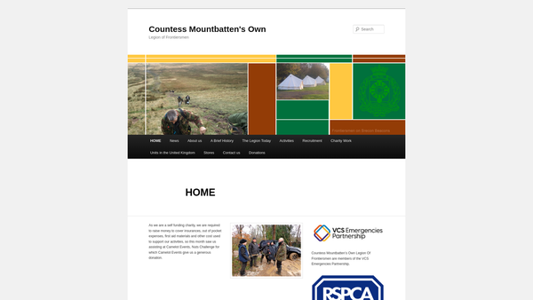 Screenshot of the The Countess Mountbatten's Own Legion Of Frontiersmen website