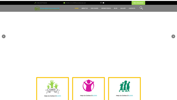 Screenshot of the Oromo Relief Association website