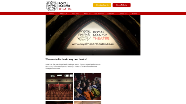 Screenshot of the Royal Manor Theatre Company website
