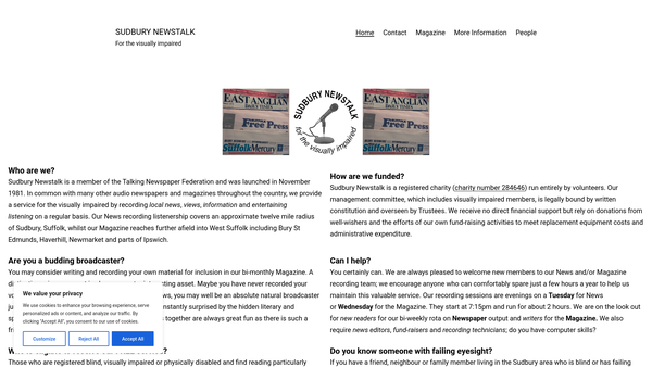 Screenshot of the Sudbury Newstalk website