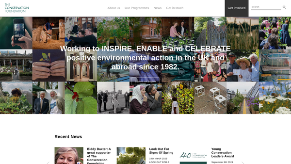 Screenshot of the The Conservation Foundation website