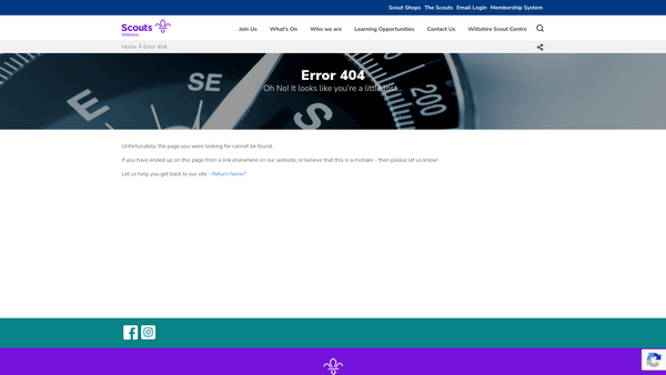 Screenshot of the 2nd Bulford Scout Group website