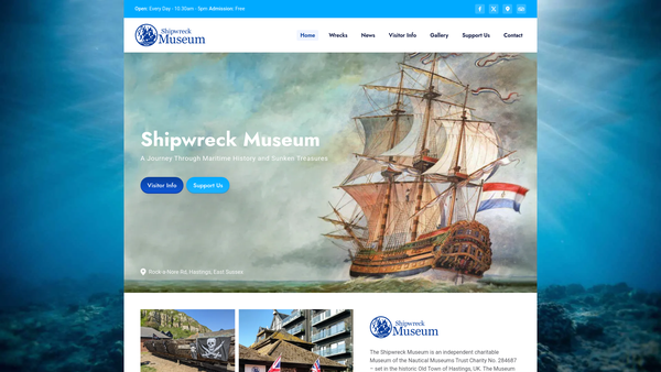 Screenshot of the Nautical Museums Trust Limited website