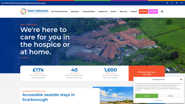 Screenshot of the Saint Catherine's Hospice Trust website