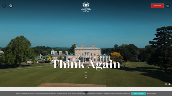 Screenshot of the City Of London Freemen's School Bursary Fund website