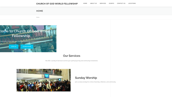Screenshot of the Church Of God - London England (World Fellowship) website