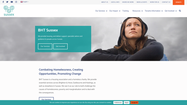 Screenshot of the Bht Sussex website
