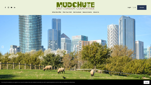 Screenshot of the The Mudchute Association website