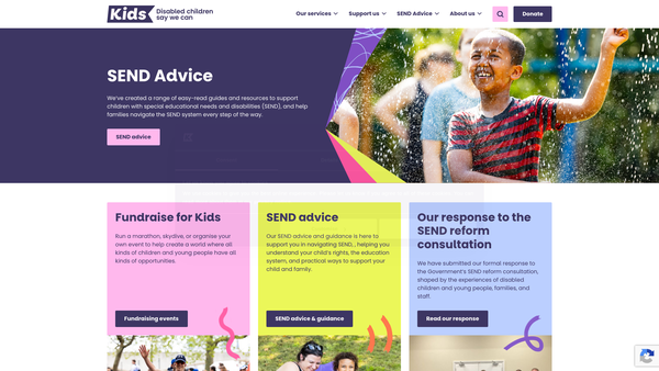 Screenshot of the Kidsactive website