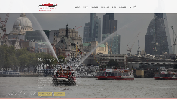 Screenshot of the Massey Shaw And Marine Vessels Preservation Society Limited website