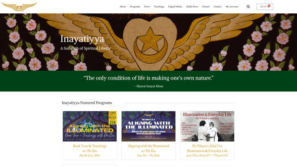 Screenshot of the Inayatiyya Global website