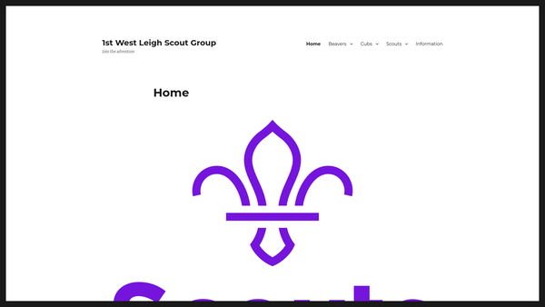 Screenshot of the 1st West Leigh Scout Group website