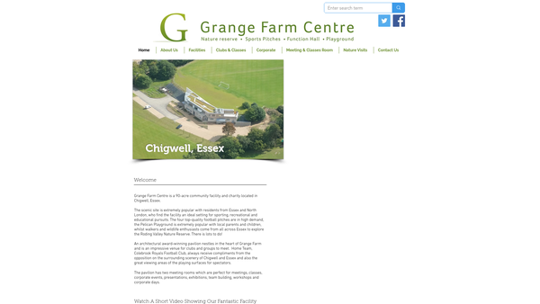 Screenshot of the Grange Farm Centre website