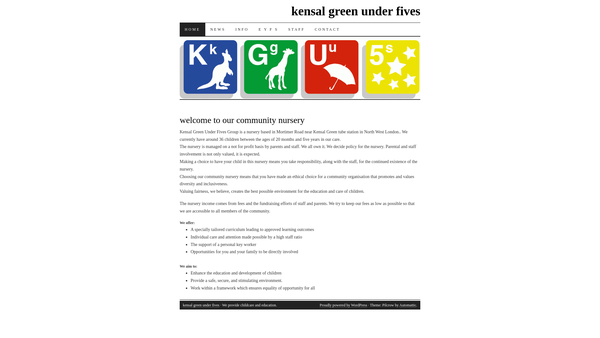 Screenshot of the Kensal Green Under Fives Group website