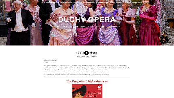 Screenshot of the Duchy Opera Trust Limited website