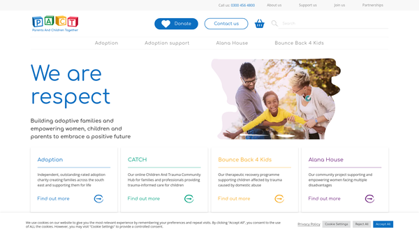 Screenshot of the Oxford Diocesan Council For Social Work Incorporated website