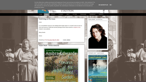Screenshot of the The Friends Of St Andrew's, Colyton website