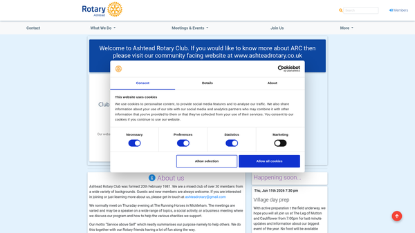 Screenshot of the Rotary Club Of Ashtead Trust Fund website