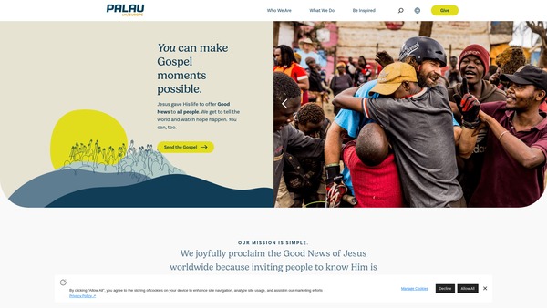 Screenshot of the The Luis Palau Evangelistic Team website