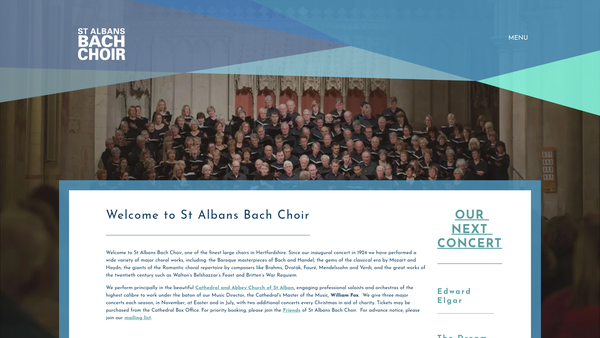 Screenshot of the St Albans Bach Choir website