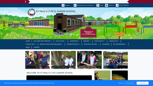 Screenshot of the St Paul's School Association website