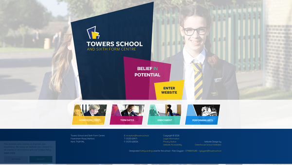Screenshot of the The Towers School Association website