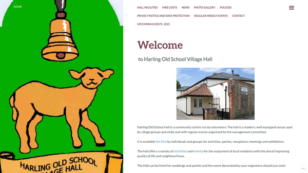 Screenshot of the Harling Community Centre website